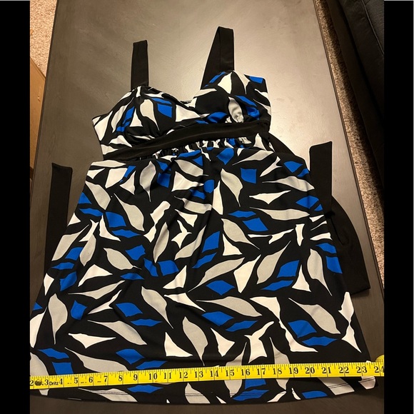 Impress medium sundress with ties with blue, grey, white and black - Picture 7 of 7